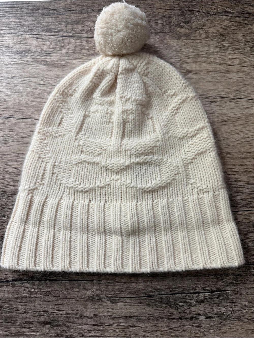 Coach Cream Knit Pom Hat